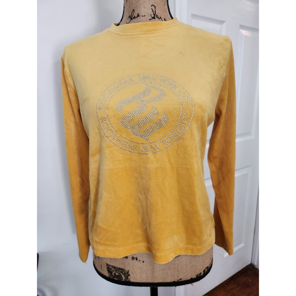 Rocawear Yellow Velour Long Sleeves With Rhinestone